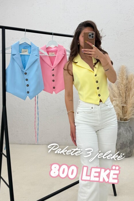 PACK OF 3 PIECES ONE COLOR LACING WAIST WOMAN VESTS MULTIPLE/SHNGJ - KLAUDIO FASHION