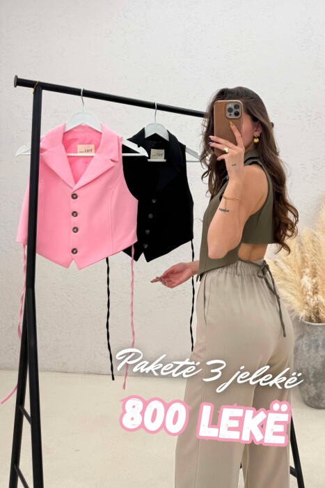 PACK OF 3 PIECES ONE COLOR LACING WAIST WOMAN VESTS MULTIPLE/SHNGJ - KLAUDIO FASHION