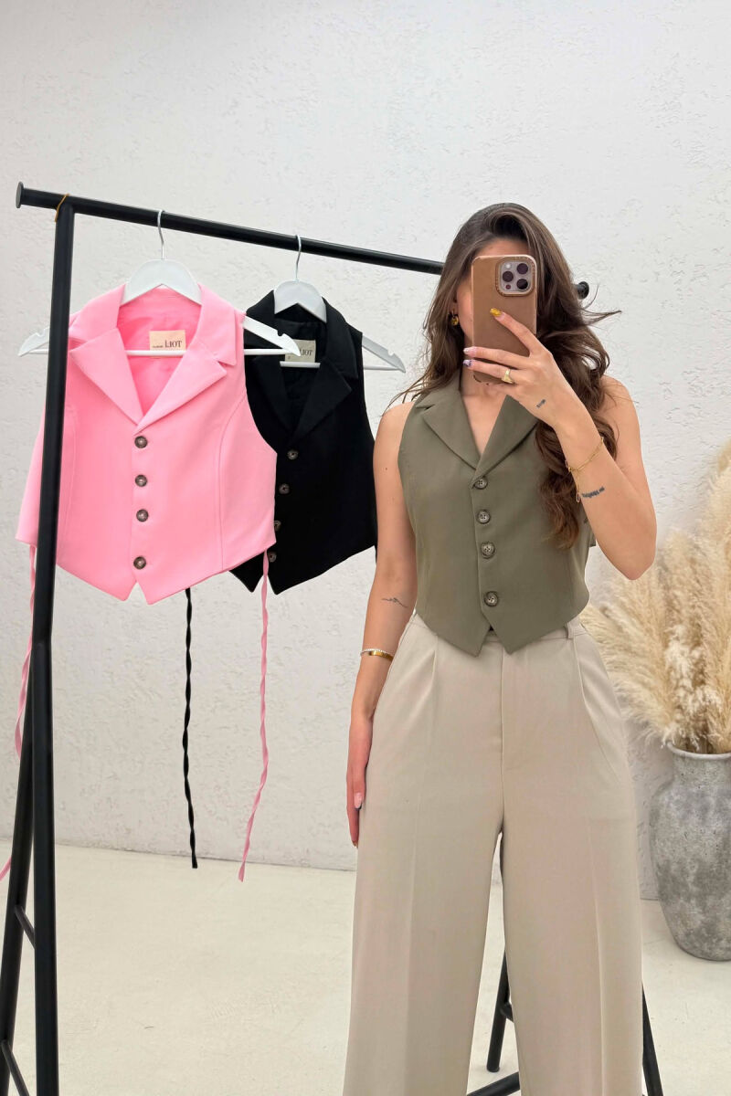 PACK OF 3 PIECES ONE COLOR LACING WAIST WOMAN VESTS MULTIPLE/SHNGJ - 2