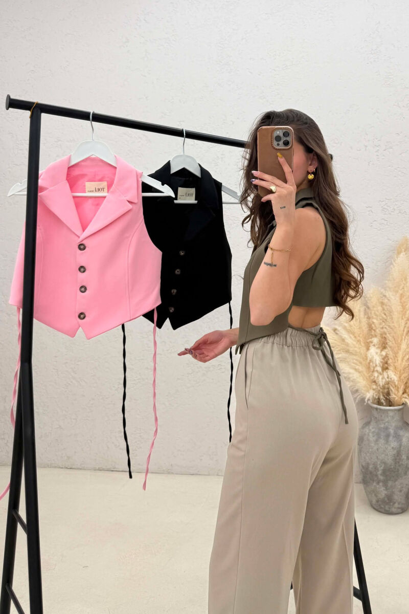 PACK OF 3 PIECES ONE COLOR LACING WAIST WOMAN VESTS MULTIPLE/SHNGJ - 4