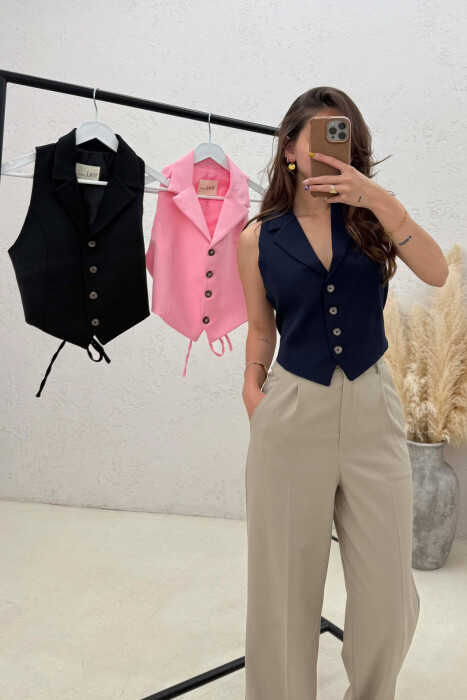 PACK OF 3 PIECES ONE COLOR LACING WAIST WOMAN VESTS MULTIPLE/SHNGJ - 4