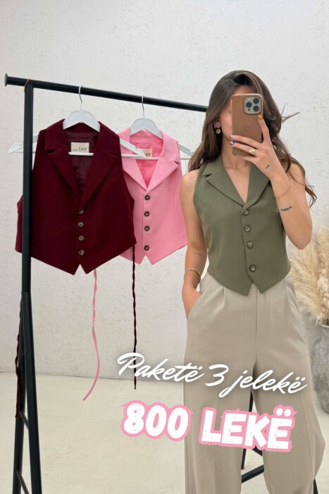 PACK OF 3 PIECES ONE COLOR LACING WAIST WOMAN VESTS MULTIPLE/SHNGJ - 1