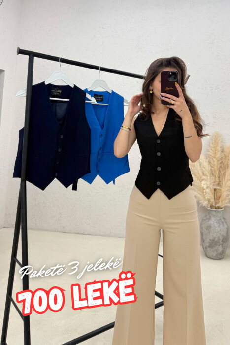PACK OF 3 PIECES ONE COLOR SIMPLE WOMAN VESTS MULTIPLE/SHNGJ - KLAUDIO FASHION