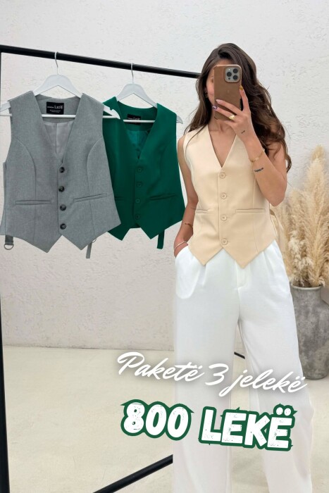 PACK OF 3 PIECES ONE COLOR WOMAN VESTS MULTIPLE/SHNGJ - KLAUDIO FASHION