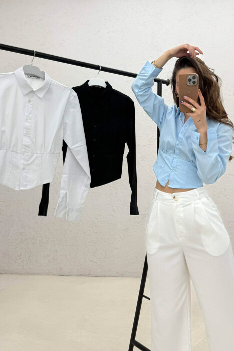 PACK OF 3 PIECES SIMPLE WOMAN SHIRT WHITE+BLACK+BLUE - 2