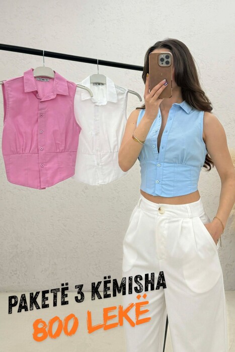 PACK OF 3 PIECES SLEEVELESS WOMAN SHIRTS MULTIPLE/SHNGJ - KLAUDIO FASHION