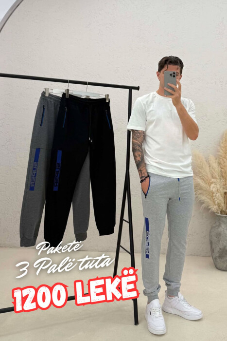 PACK OF 3 PIECES WRITTINGS MEN SWEATPANTS MULTIPLE/SHNGJ - KLAUDIO FASHION