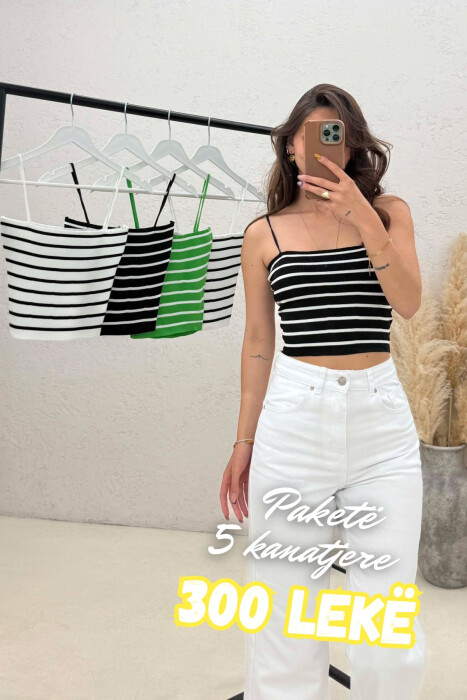 PACK OF 5 PIECES LINES DESIGN WOMEN TANK TOP MULTIPLE/SHNGJ - KLAUDIO FASHION