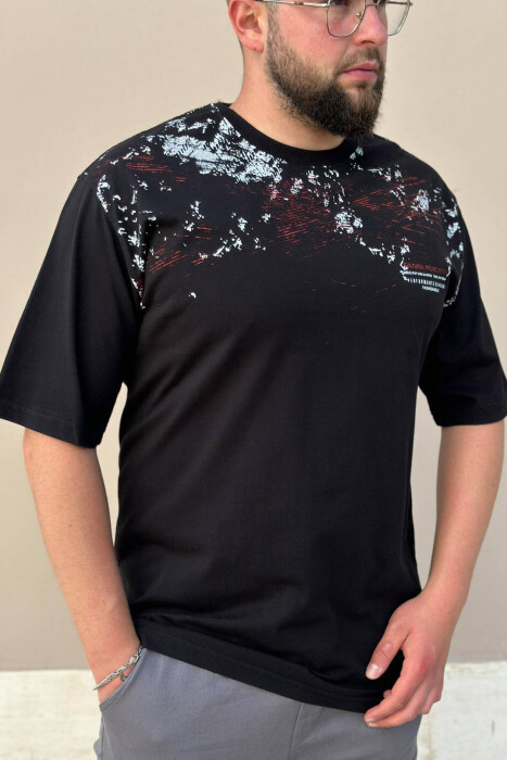 PAINT ONE COLOR T-SHIRT OVERSIZE MAN BLACK/ E ZEZE - 1