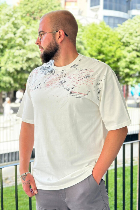 PAINT ONE COLOR T-SHIRT OVERSIZE MAN WHITE-E BARDHE 