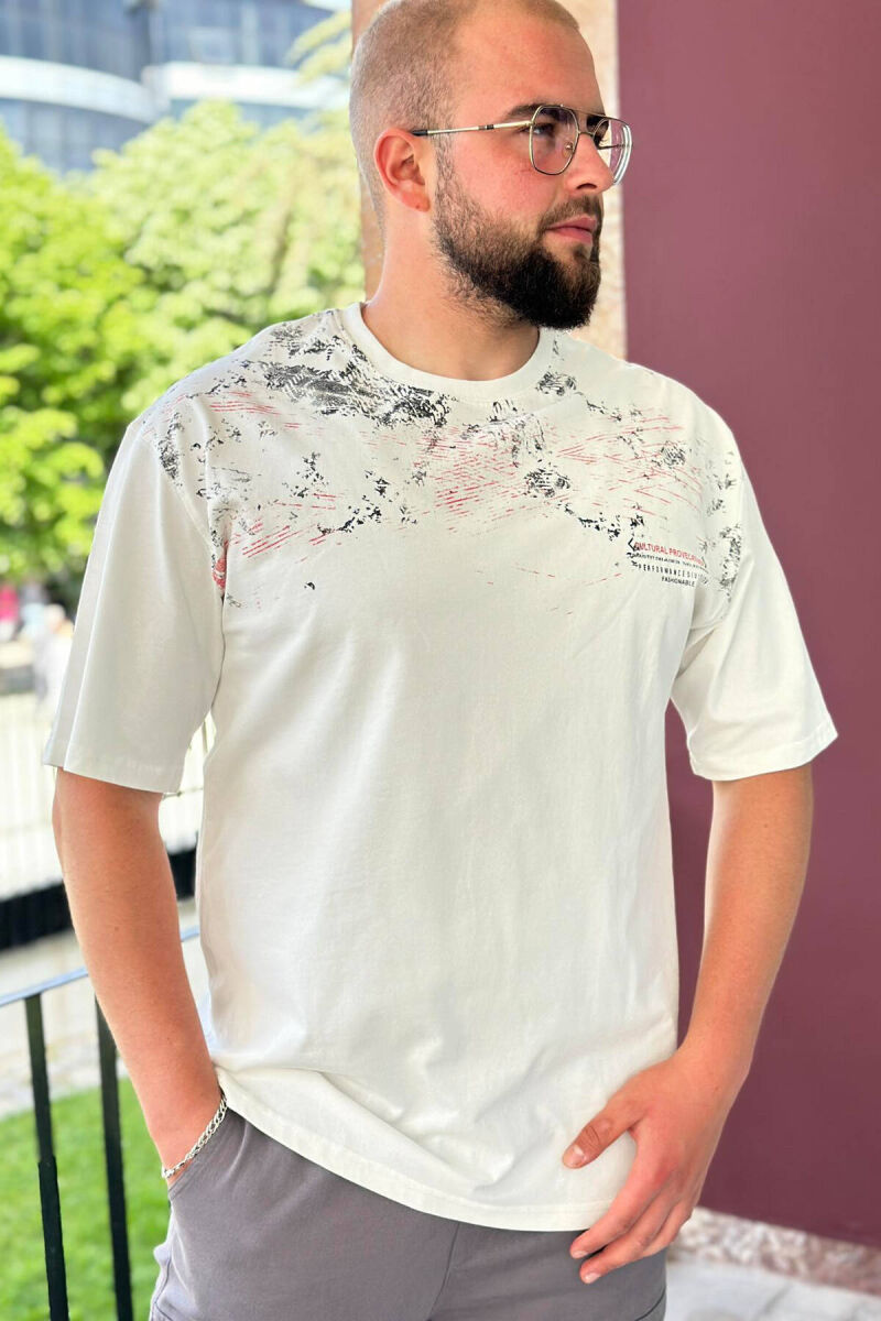 PAINT ONE COLOR T-SHIRT OVERSIZE MAN WHITE-E BARDHE - 3