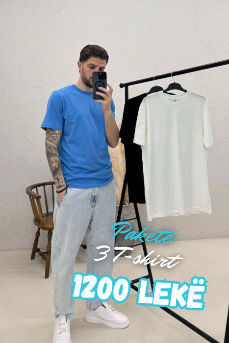 PAKETE 3 T-SHIRT TE THJESHTA PER MESHKUJ - KLAUDIO FASHION
