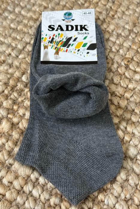 PAKETË ME 6 PALË ÇORAPE TË SHKURTRA PAMBUKU PËR MESHKUJ NË NGJYRË GRI - 3