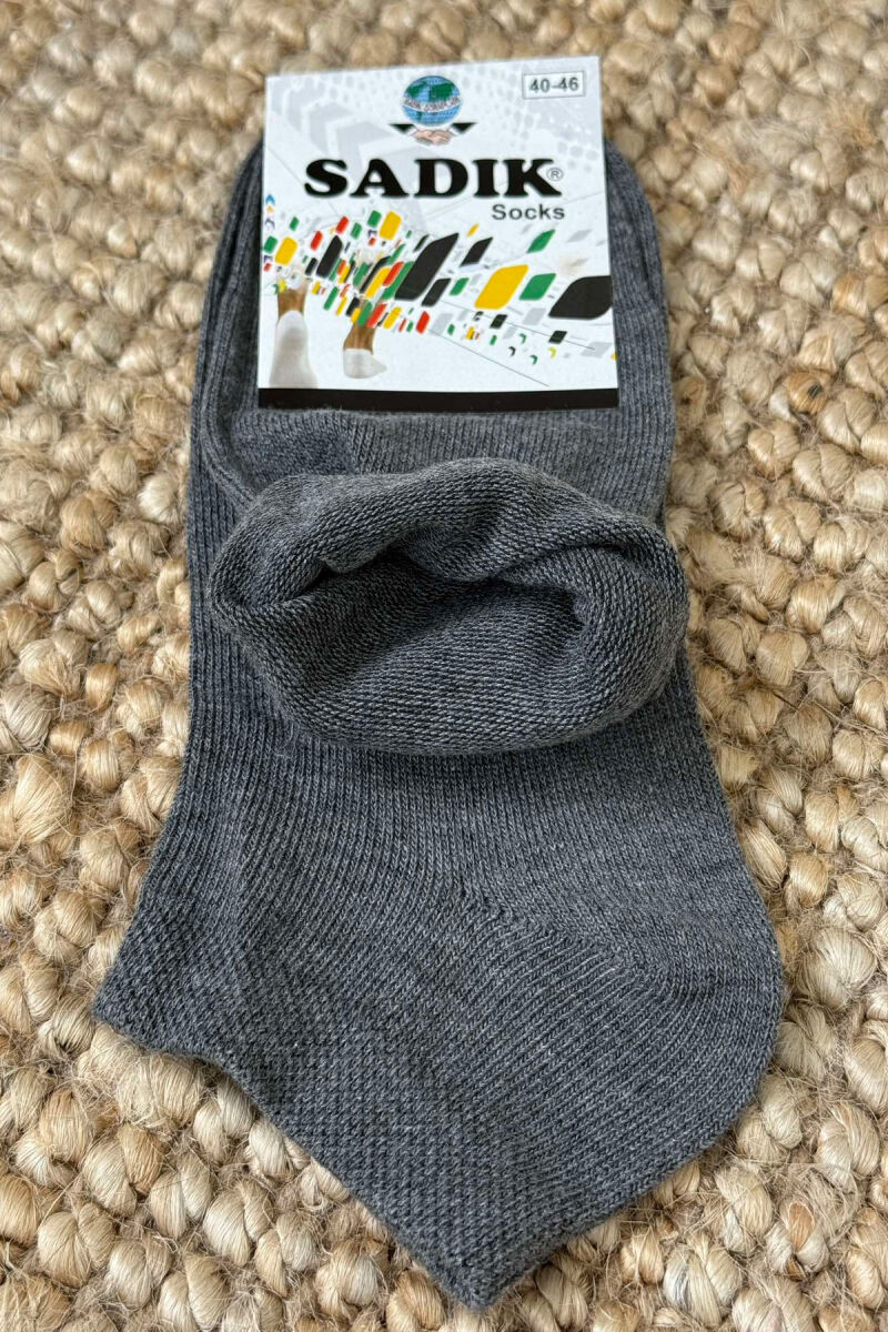 PAKETË ME 6 PALË ÇORAPE TË SHKURTRA PAMBUKU PËR MESHKUJ NË NGJYRË GRI - 3