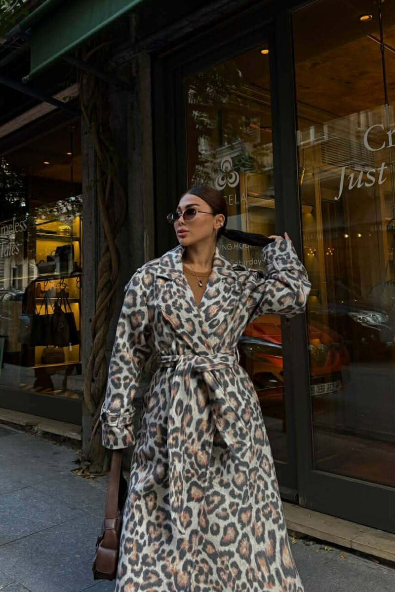 PALLTO E GJATE ME DETAJIN E RRIPIT PER FEMRA ME DIZAJN LEOPARD - 2