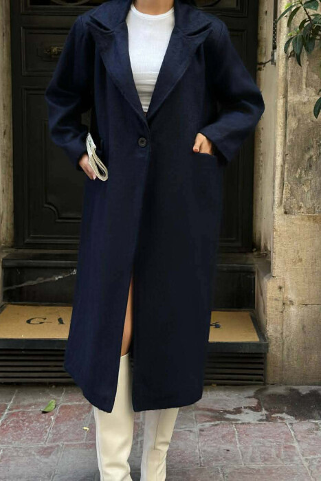 PALLTO E GJATE NJE NGJYRESHE ME GEZOF PER FEMRA NE NGJYRE BLU - 3