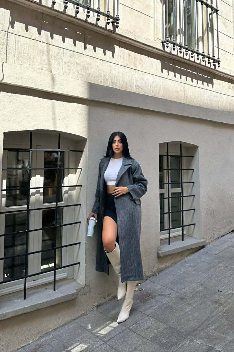 PALLTO E GJATE NJE NGJYRESHE ME GEZOF PER FEMRA NE NGJYRE GRI - 7