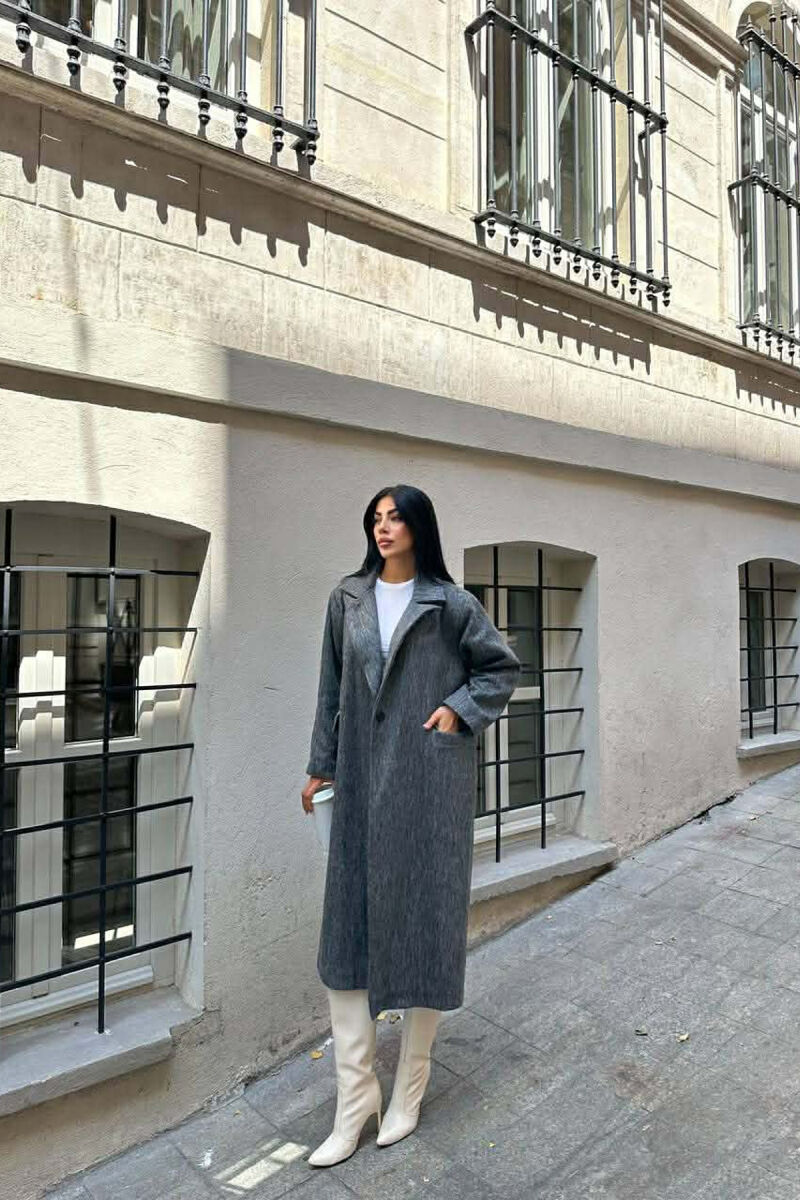 PALLTO E GJATE NJE NGJYRESHE ME GEZOF PER FEMRA NE NGJYRE GRI - 8