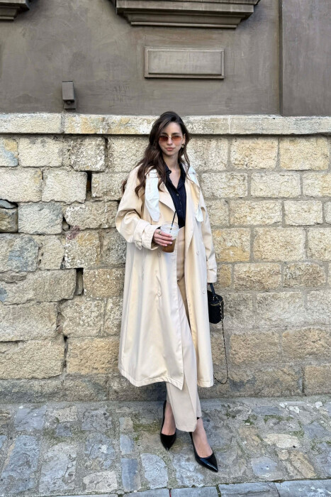 PARDESY NJE NGJYRESHE ME LIDHESE DHE ME DETAJIN E SHALLIT PER FEMRA NE NGJYRE KREM - 2