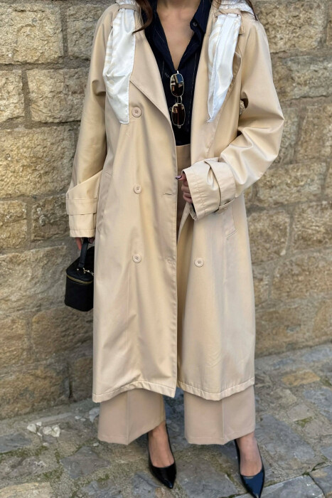 PARDESY NJE NGJYRESHE ME LIDHESE DHE ME DETAJIN E SHALLIT PER FEMRA NE NGJYRE KREM - 3