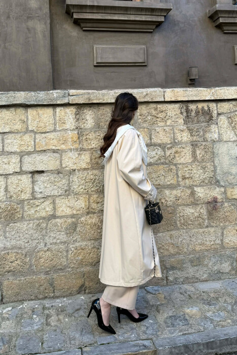 PARDESY NJE NGJYRESHE ME LIDHESE DHE ME DETAJIN E SHALLIT PER FEMRA NE NGJYRE KREM - 5