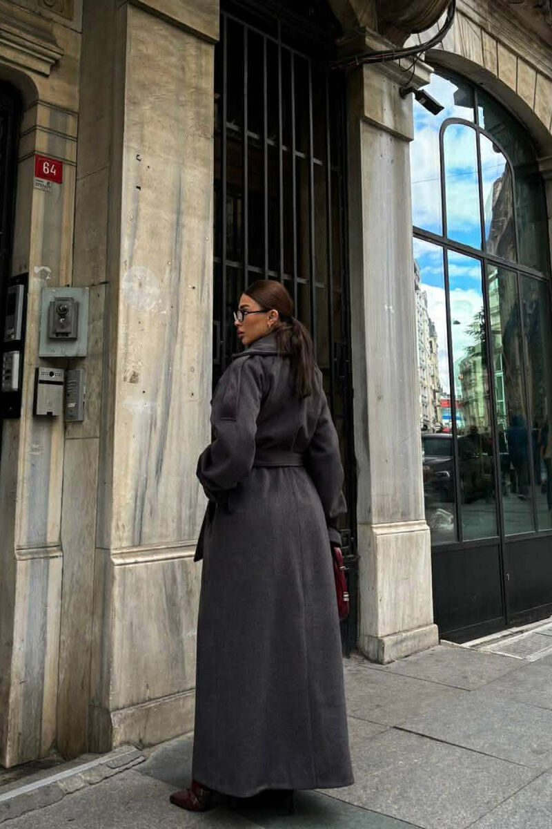 PALLTO OVERSIZE E GJATE NJE NGJYRESHE PER FEMRA NE NGJYRE GRI TE ERRET - 3