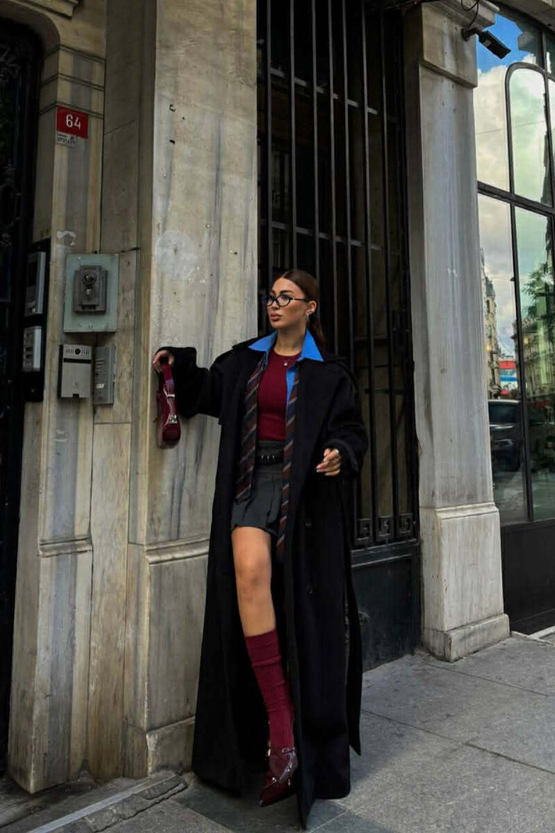 PALLTO OVERSIZE E GJATE NJE NGJYRESHE PER FEMRA NE NGJYRE TE ZEZE - 1