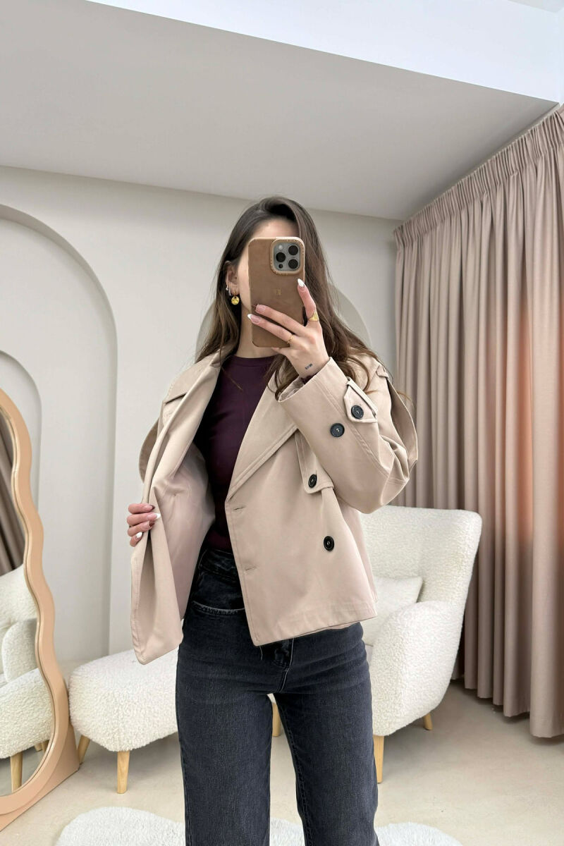 PALLTO E SHKURTER PER FEMRA NE NGJYRE BEZHE - 4