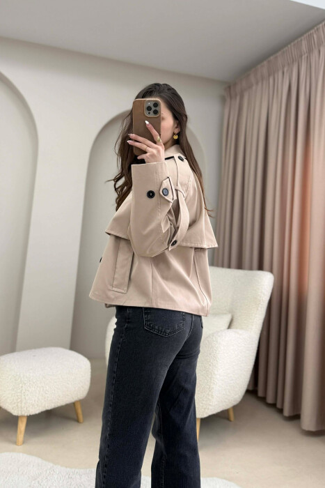 PALLTO E SHKURTER PER FEMRA NE NGJYRE BEZHE - 5