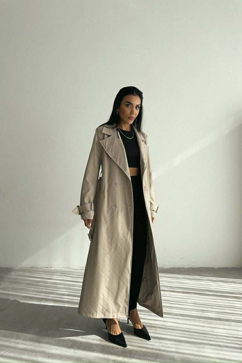 PALLTO LEKURE E GJATE NJE NGJYRESHE PER FEMRA NE NGJYRE BEZHE - 4