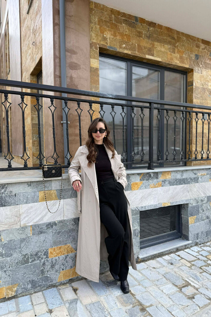 PALLTO LEKURE E GJATE NJE NGJYRESHE PER FEMRA NE NGJYRE BEZHE - 2