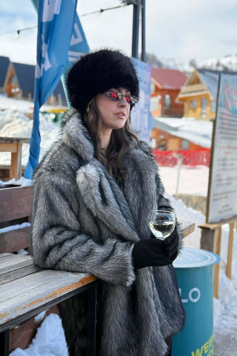 PALLTO ME GEZOF DHE KOPSE PER FEMRA NE NGJYRE GRI TE ERRET - 2