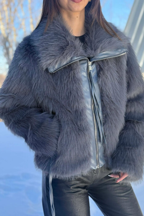 PALLTO ME GEZOF DHE ZINXHIR PER FEMRA NE NGJYRE GURE KALI - 6