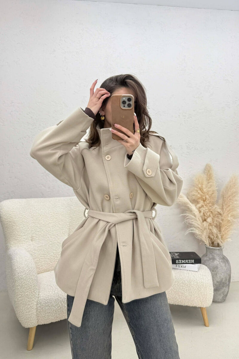 PALLTO ME KOPSA PER FEMRA NE NGJYRE BEZHE - 1