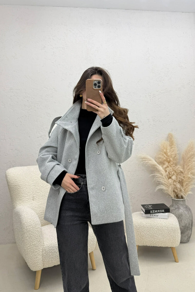 PALLTO ME KOPSA PER FEMRA NE NGJYRE GRI TE ZBARDHUR - 2