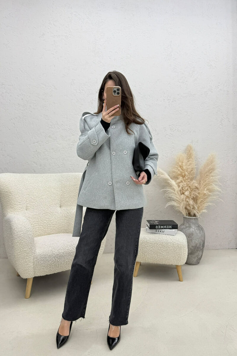 PALLTO ME KOPSA PER FEMRA NE NGJYRE GRI TE ZBARDHUR - 3