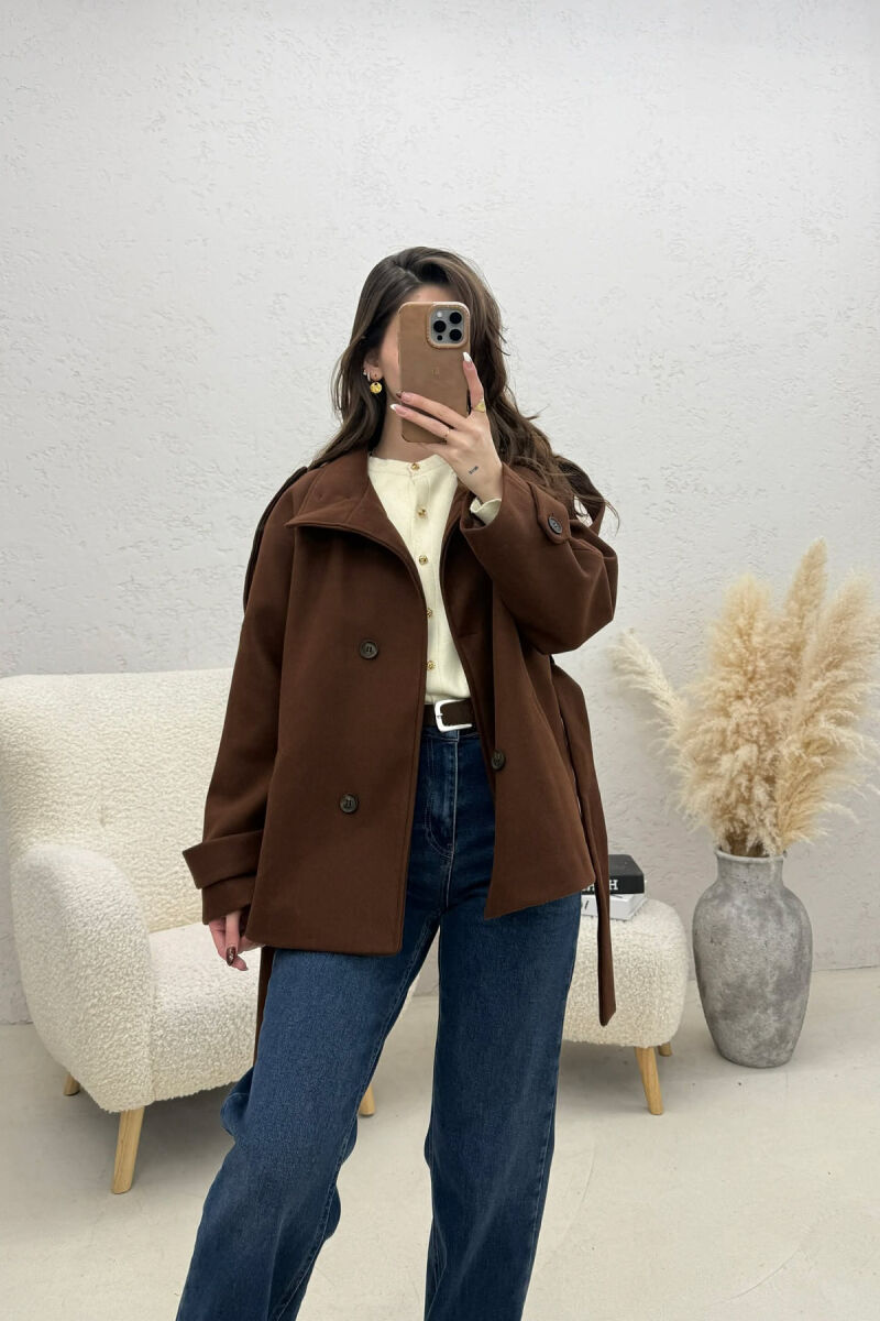 PALLTO ME KOPSA PER FEMRA NE NGJYRE KAFE - 3