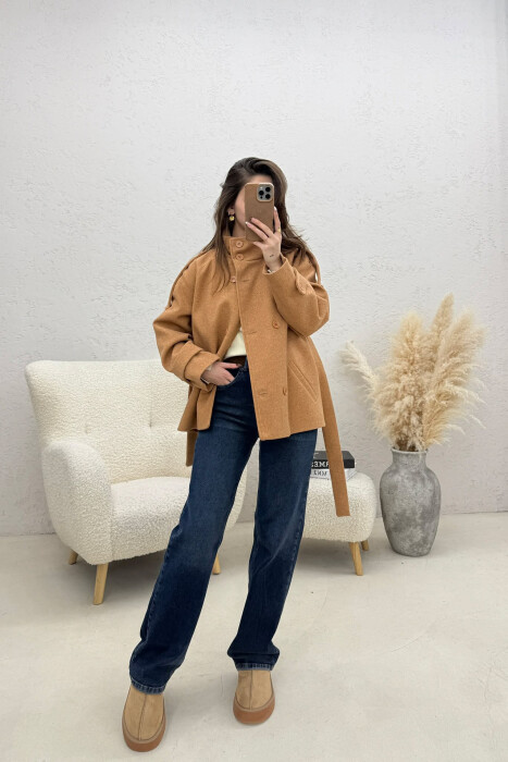 PALLTO ME KOPSA PER FEMRA NE NGJYRE KAFE TE ZBARDHUR - 2