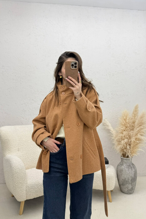 PALLTO ME KOPSA PER FEMRA NE NGJYRE KAFE TE ZBARDHUR - 4