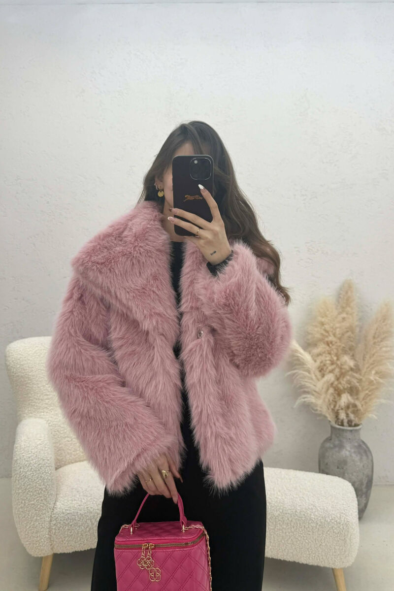 PALLTO NJE NGJYRESHE ME GEZOF PER FEMRA NE NGJYRE ROZE - 1