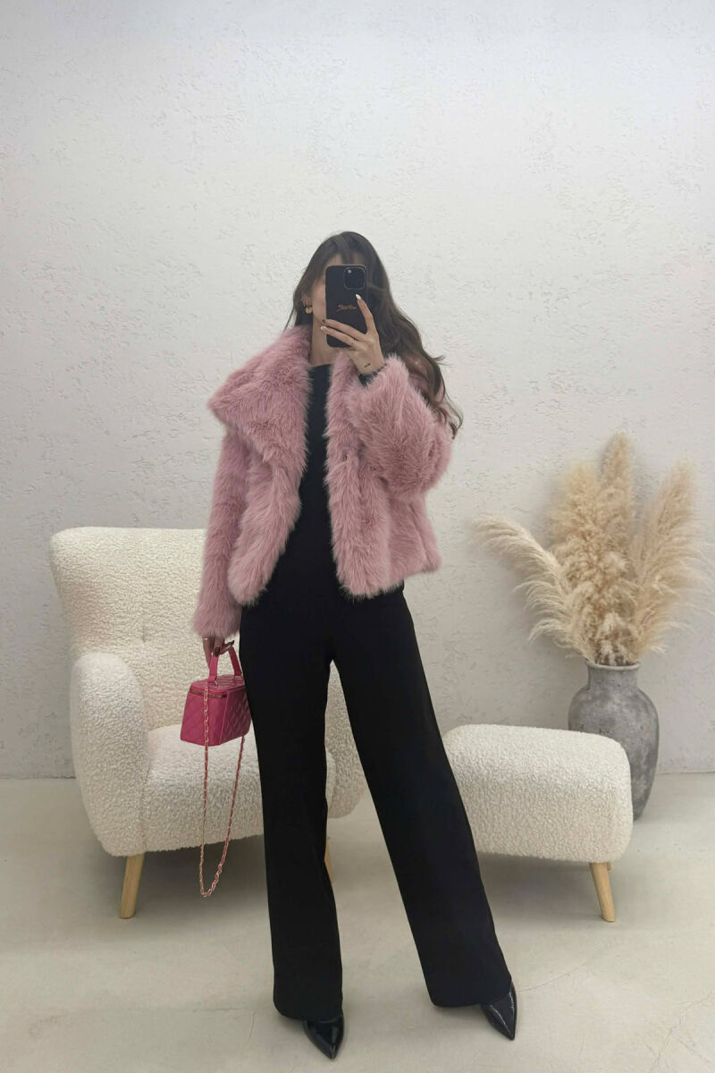 PALLTO NJE NGJYRESHE ME GEZOF PER FEMRA NE NGJYRE ROZE - 4