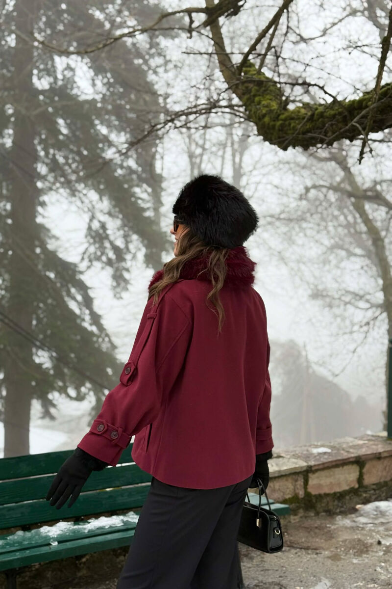 PALLTO NJE NGJYRESHE ME JAKE GEZOFI PER FEMRA NE NGJYRE VISHNJE - 2