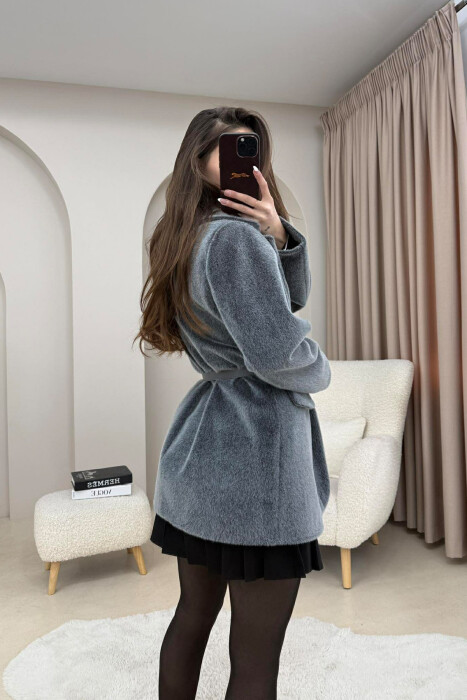 PALLTO NJE NGJYRESHE ME RRIP PER FEMRA NE NGJYRE GRI - 5