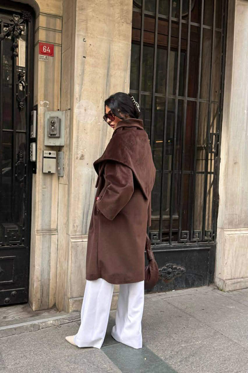 PALLTO NJE NGJYRESHE ME SHALL PER FEMRA NE NGJYRE KAFE TE ERRET - 7