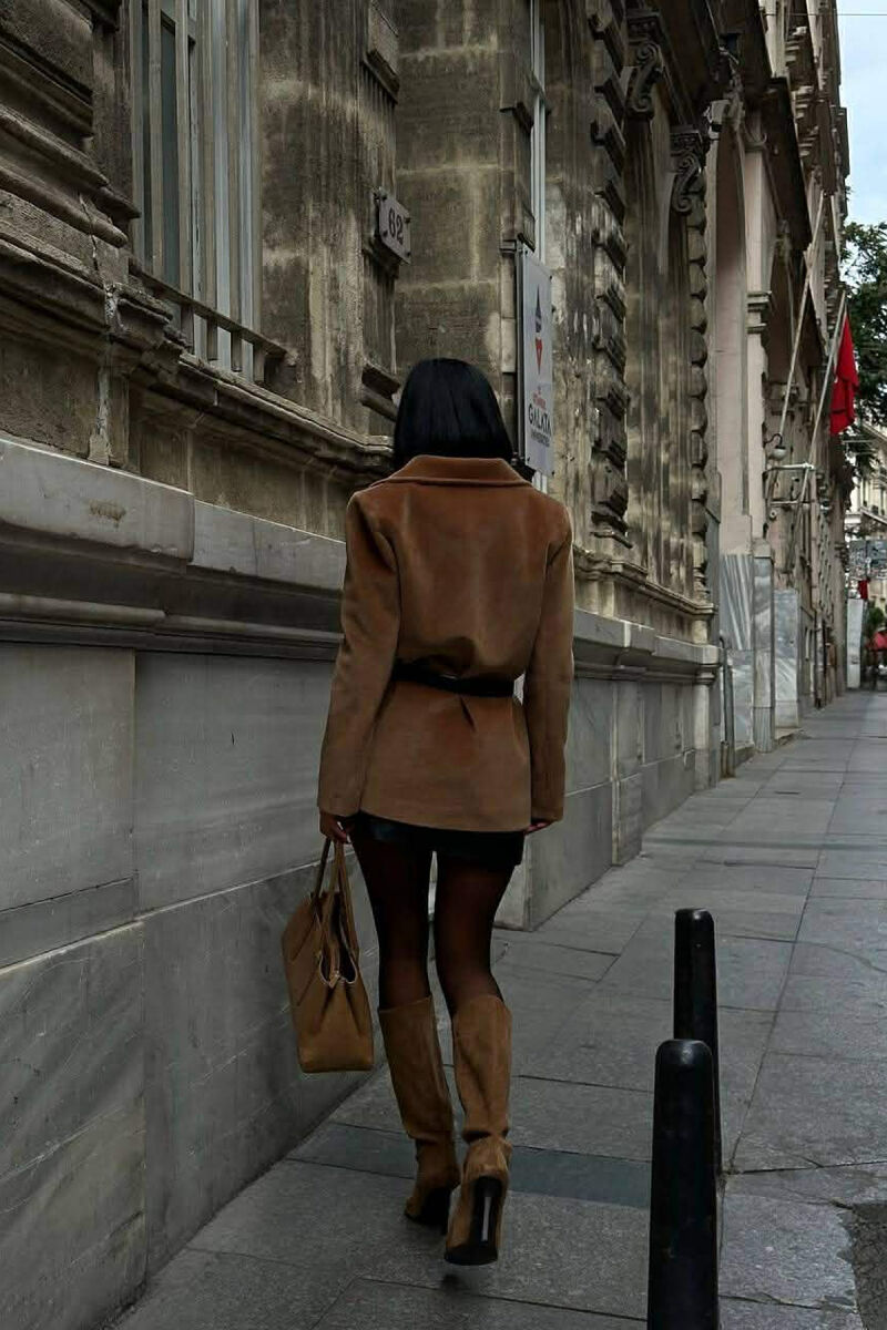 PALLTO NJE NGJYRESHE PER FEMRA NE NGJYRE KAFE - 3