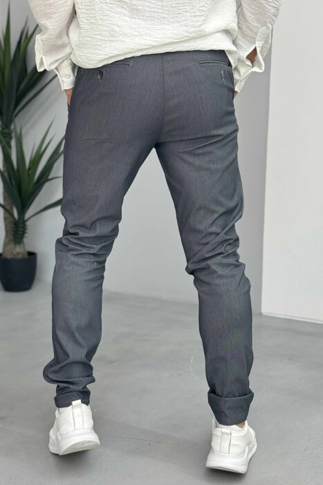 PANTALLONA KLASIKE NJË NGJYRËSHE PËR MESHKUJ NË NGJYRËN GRI - 3