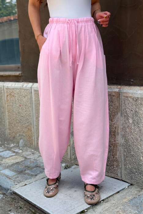 PANTALLONA ME BEL ELASTIK PER FEMRA NE NGJYRE ROZE - 3