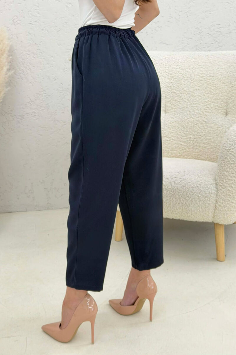 PANTALLONA ME BEL ELASTIK PER FEMRA NE NGJYRE BLU - 3