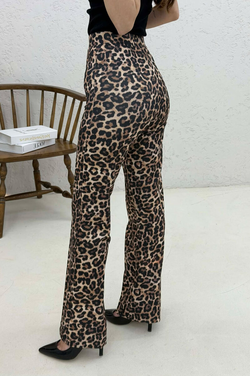 PANTALLONA ME BEL GJYSEM ELASTIK PER FEMRA ME DIZAJN LEOPARD - 2