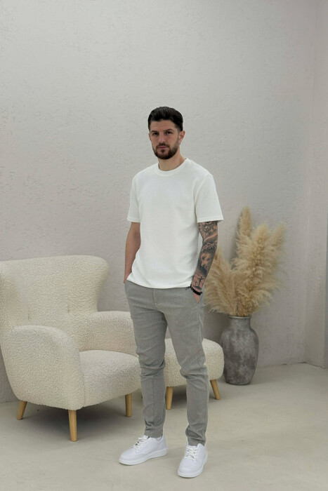 PANTALLONA ME LIDHSESE TEK BELI PER MESHKUJ NE NGJYRE BEZHE - 4